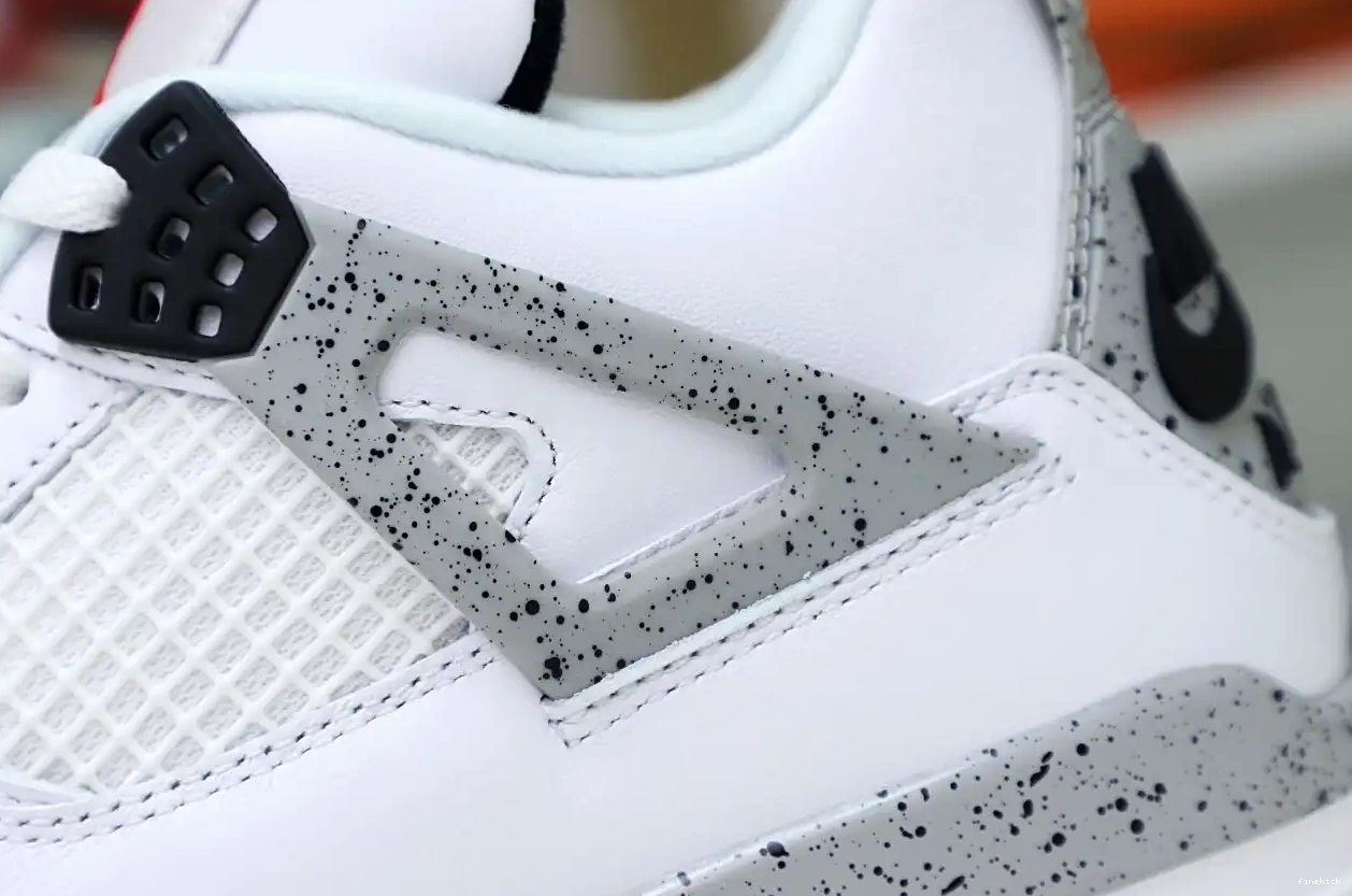 Retro White Jordan 4 Cement Air 0423